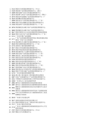 国家验证机构及关联验证机构试验室登记一览表20120216